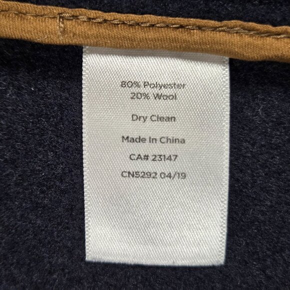 Talbots Vest Womens Medium Navy Tan Double Face Shawl Collar Preppy Western - Picture 5 of 9